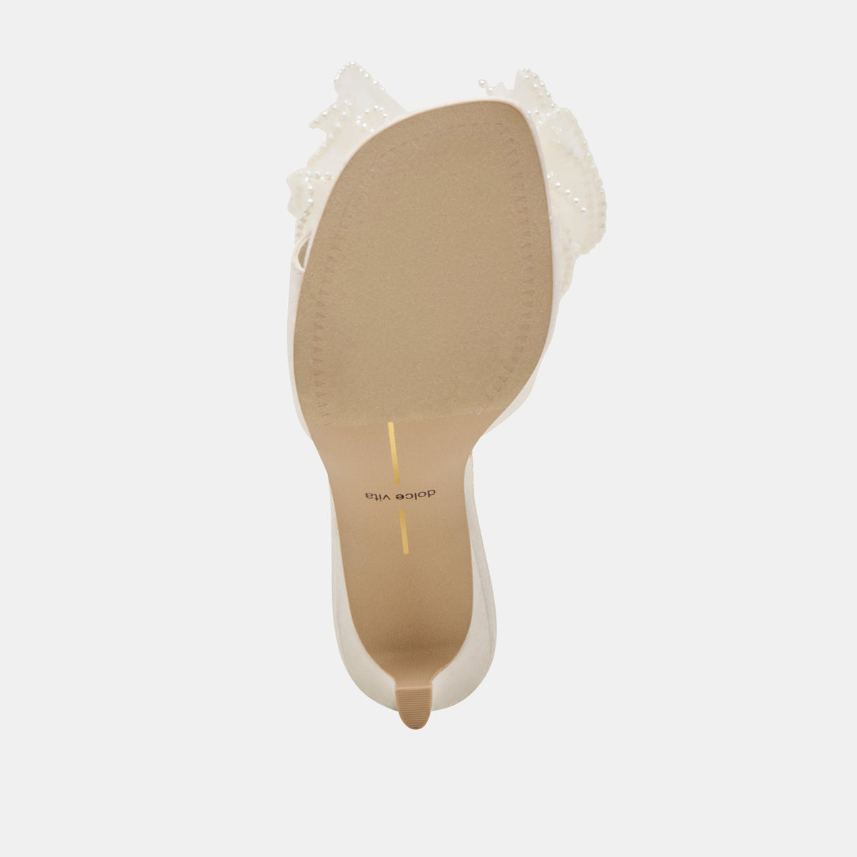 NARITA PEARL HEELS OFF WHITE SATIN - Dolce Vita