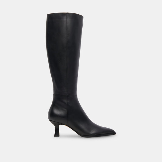 Auggie Black Leather Boots - Dolce Vita