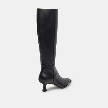 Auggie Black Leather Boots - Dolce Vita
