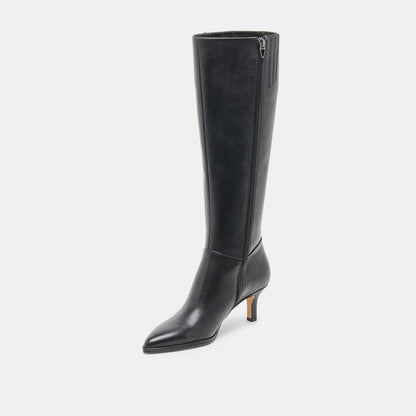 Aldy Black Leather Boots - Dolce Vita