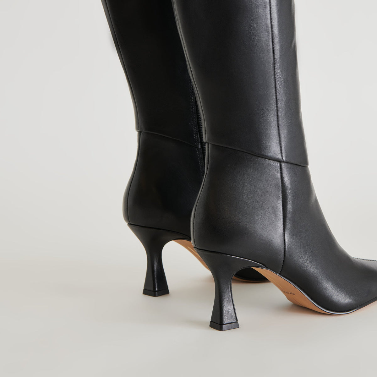 Gyra Wide Calf Black Leather Boots - Dolce Vita