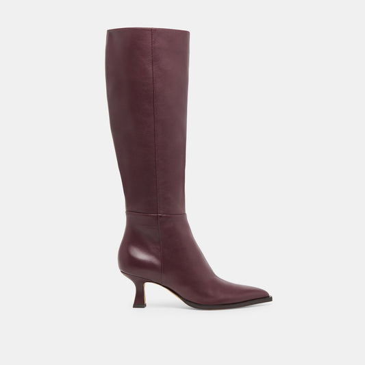 Auggie Wine Leather Boots - Dolce Vita