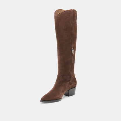 Virona H2O Waterproof Dk Brown Suede Boots - Dolce Vita
