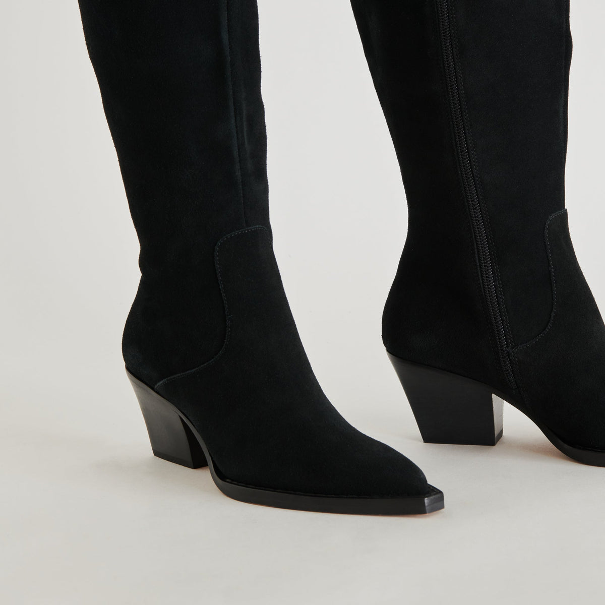 Raj Extra Wide Calf Onyx Suede Boots - Dolce Vita