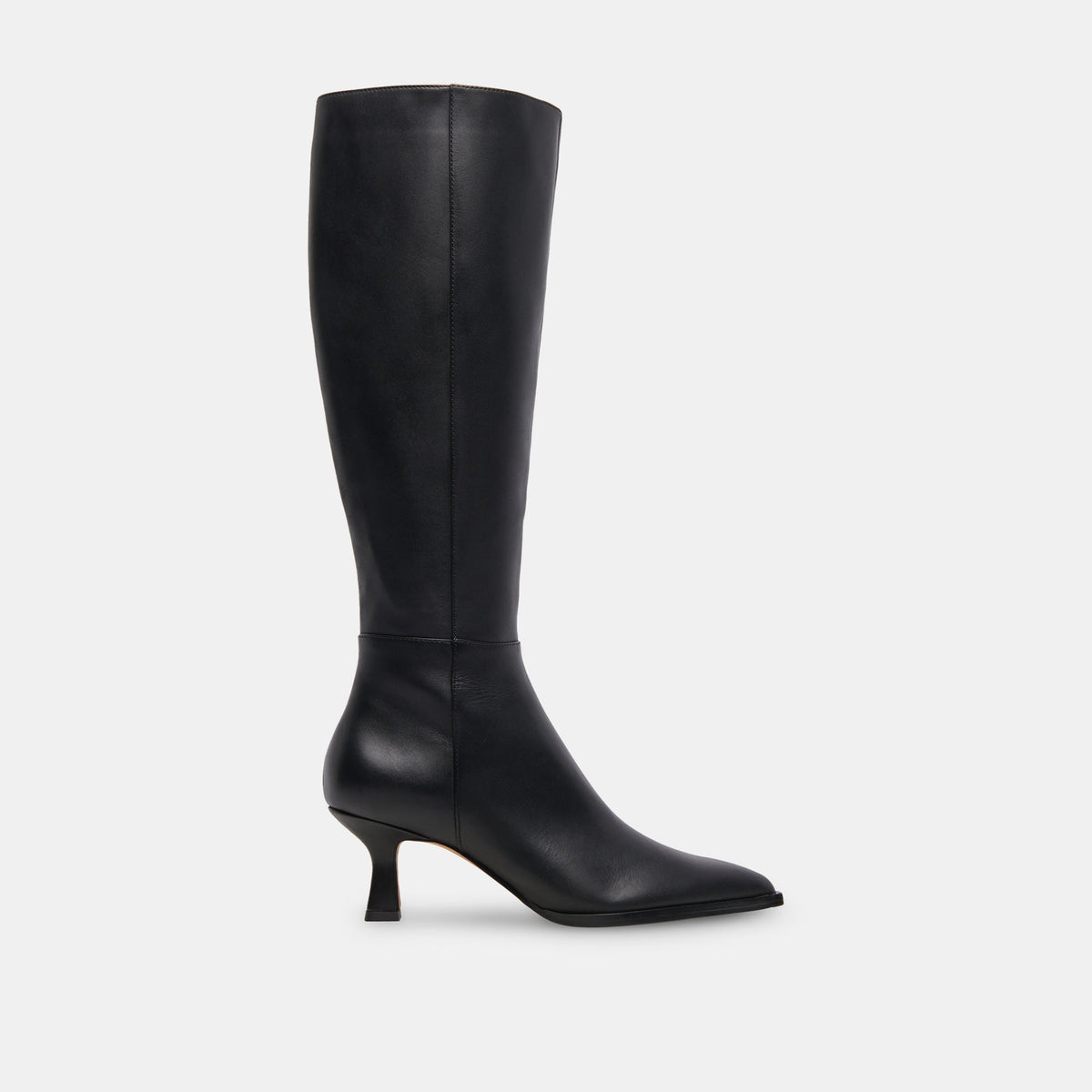 Auggie Black Leather Narrow Calf Boots - Dolce Vita