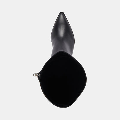 Auggie Black Leather Narrow Calf Boots - Dolce Vita