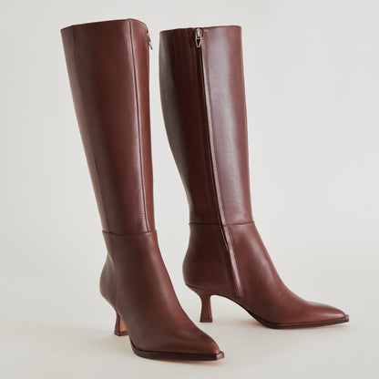 Auggie Extra Wide Calf Chocolate Boots - Dolce Vita