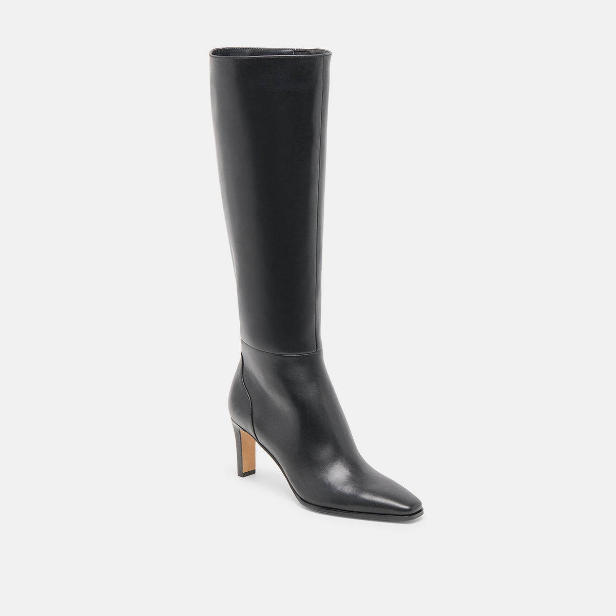 Emmi Black Leather Extra Wide Calf Boots - Dolce Vita