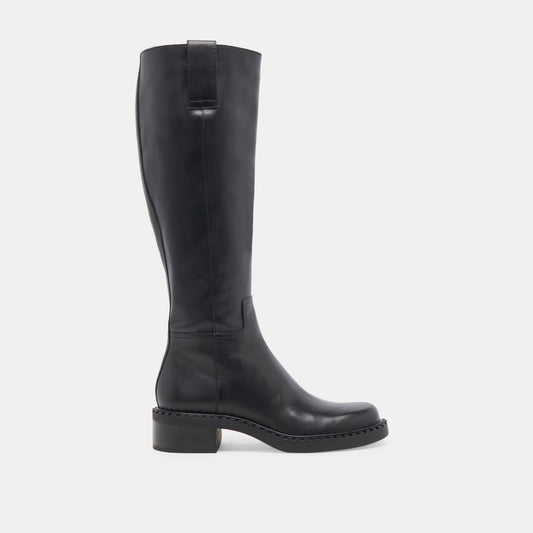 Glory H2O Waterproof Black Leather Extra Wide Calf Boots - Dolce Vita