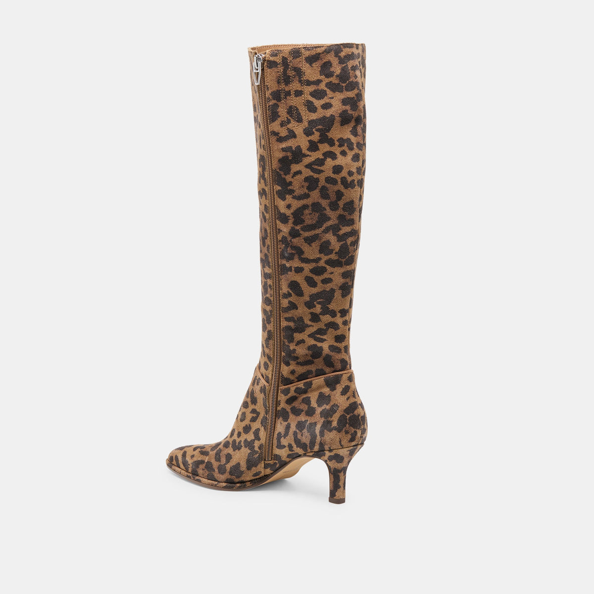 Aldy Brown Leopard Printed Suede Boots - Dolce Vita