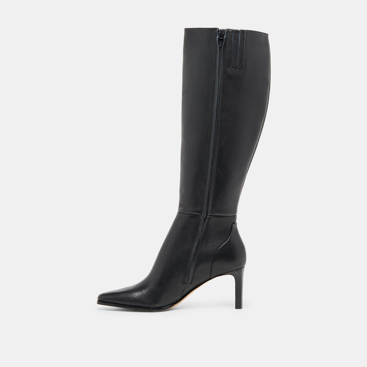 Emmi Black Leather Wide Calf Boots - Dolce Vita