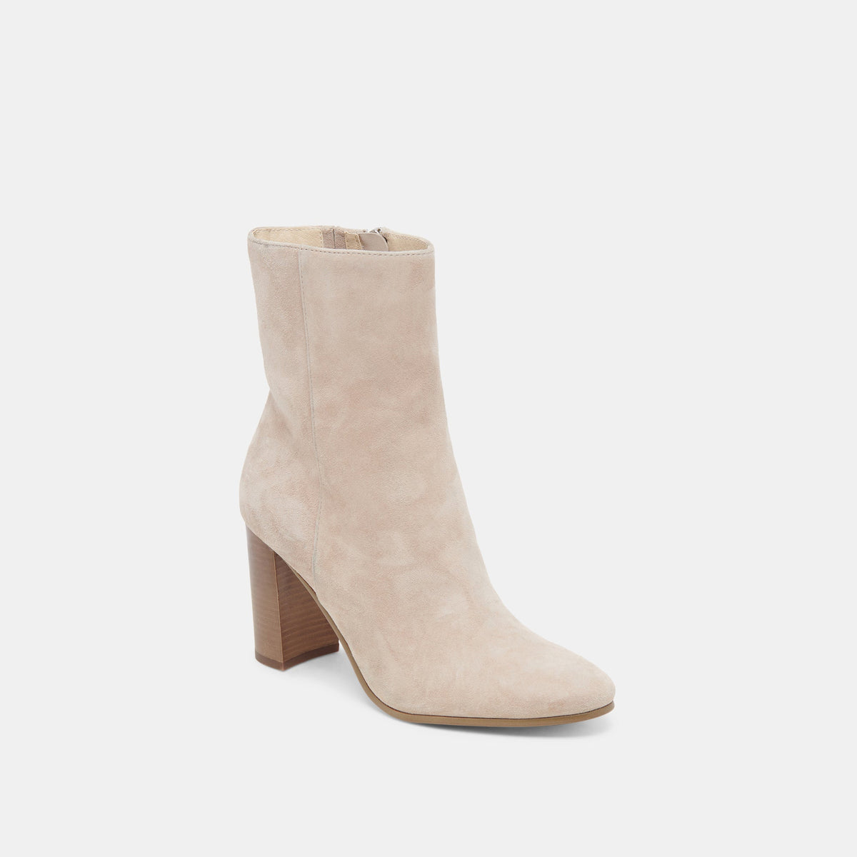 Suzy Wide Taupe Suede Booties - Dolce Vita