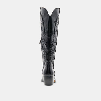 Mirla Black Leather Boots - Dolce Vita