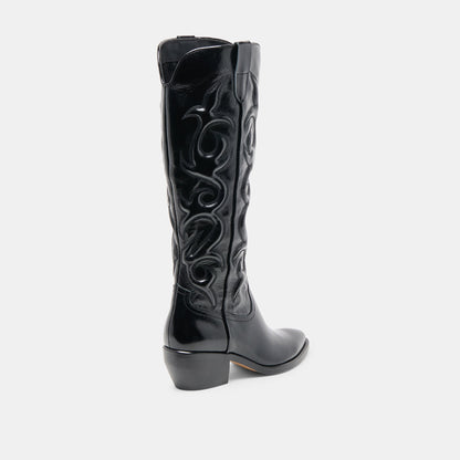 Mirla Black Leather Boots - Dolce Vita