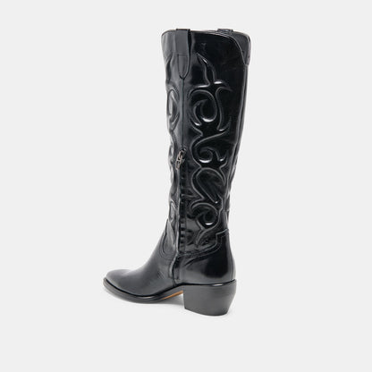 Mirla Black Leather Boots - Dolce Vita