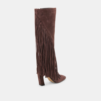 Giano Mahogany Suede Boots - Dolce Vita