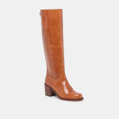 Lucyle Tan Leather Boots - Dolce Vita