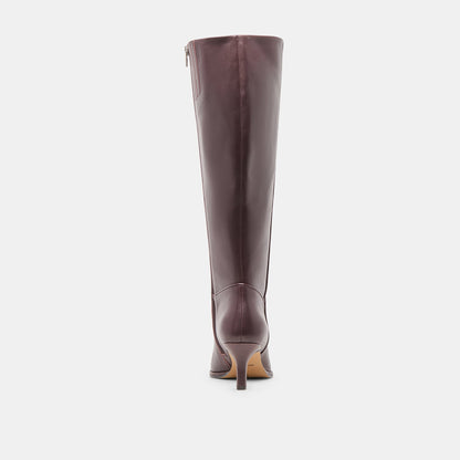 Aldy Mulberry Leather Wide Calf Boots - Dolce Vita
