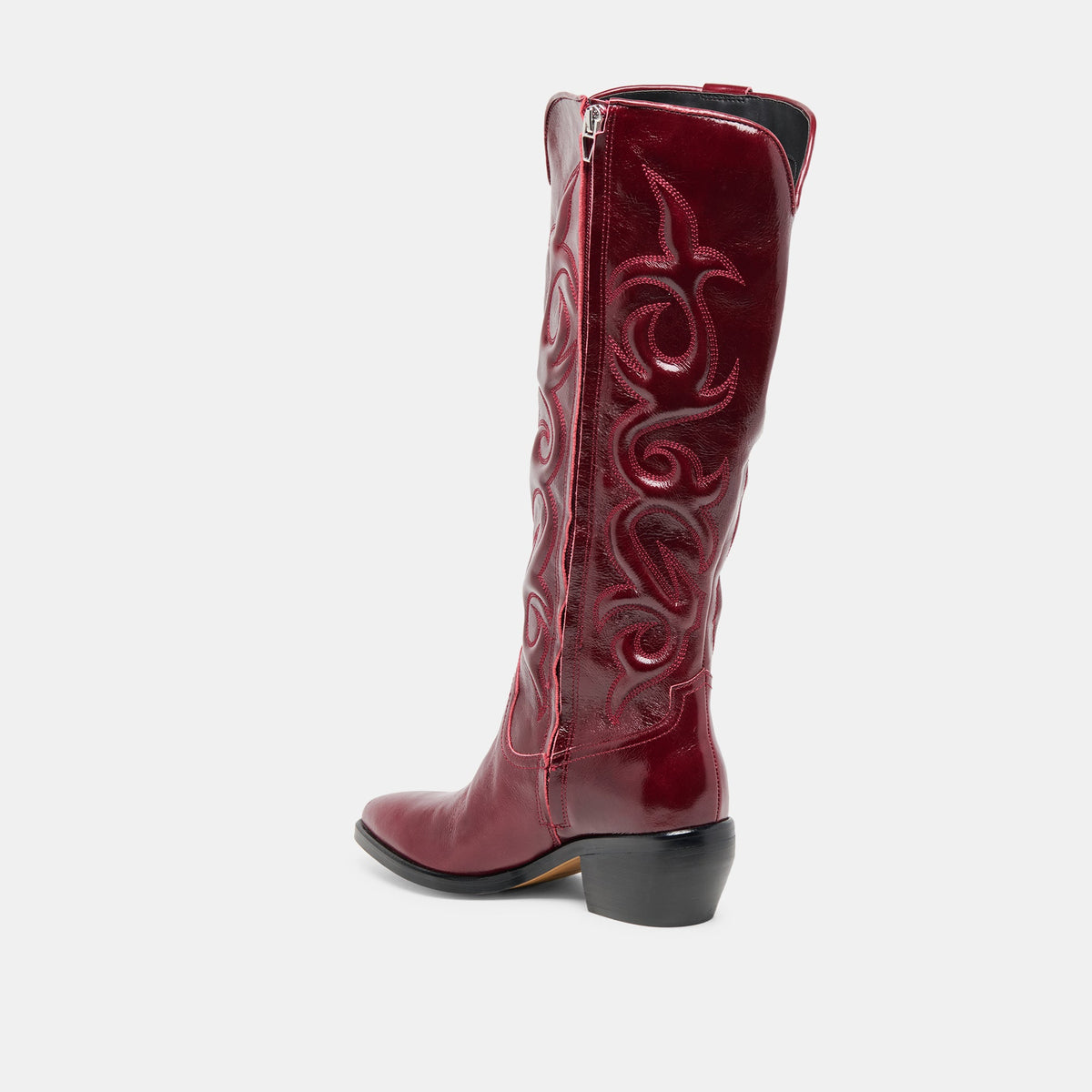 Mirla Oxblood Leather Wide Calf Boots - Dolce Vita