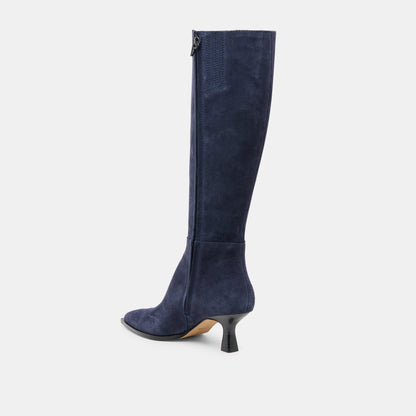 Auggie Navy Suede Wide Calf Boots - Dolce Vita