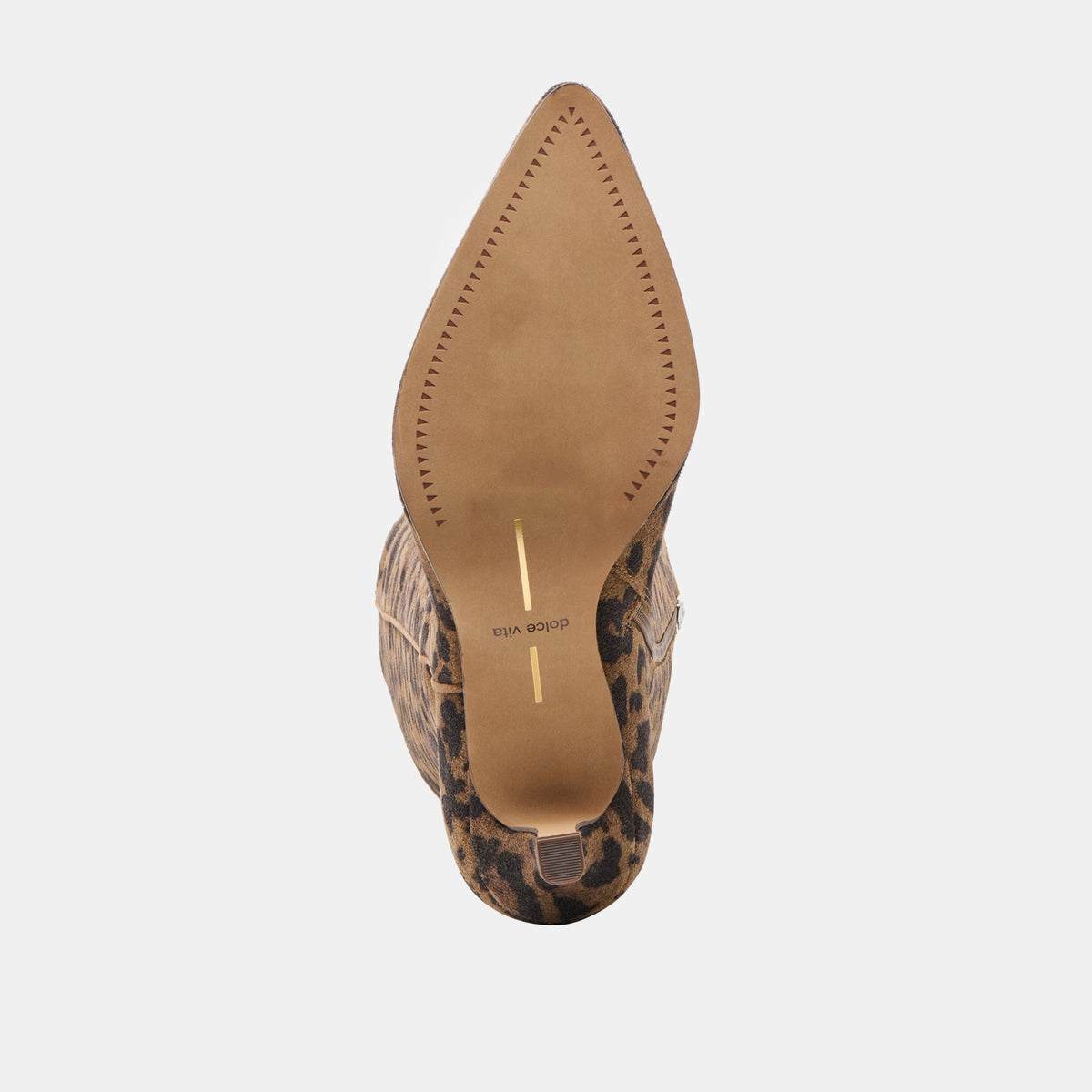 Aldy Brown Leopard Printed Suede Wide Calf Boots - Dolce Vita