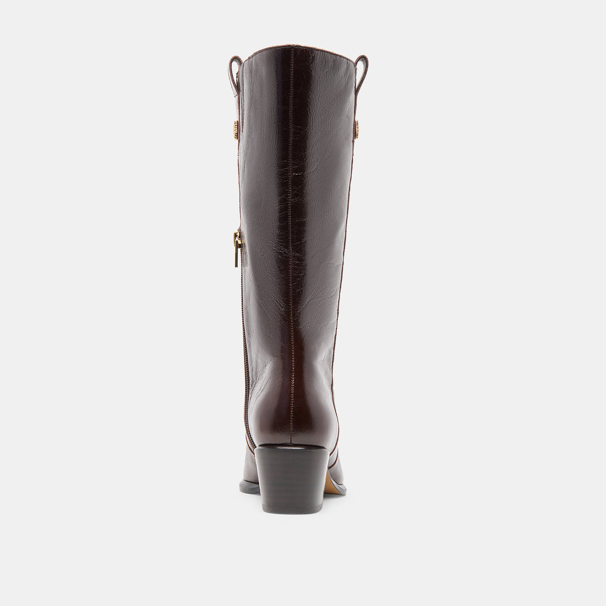 Vern Chocolate Leather Wide Calf Boots - Dolce Vita