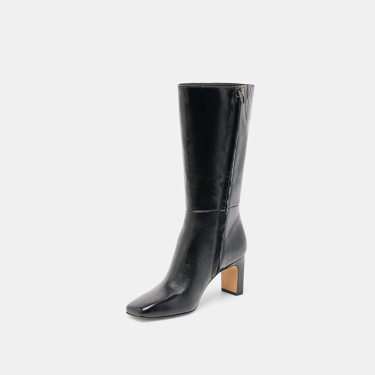 Riggs Wide Calf Black Leather Boots - Dolce Vita