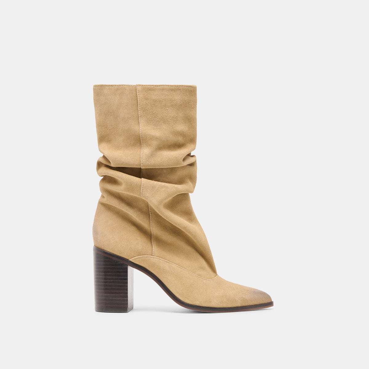 Talina Dk Taupe Suede Wide Calf Boots - Dolce Vita