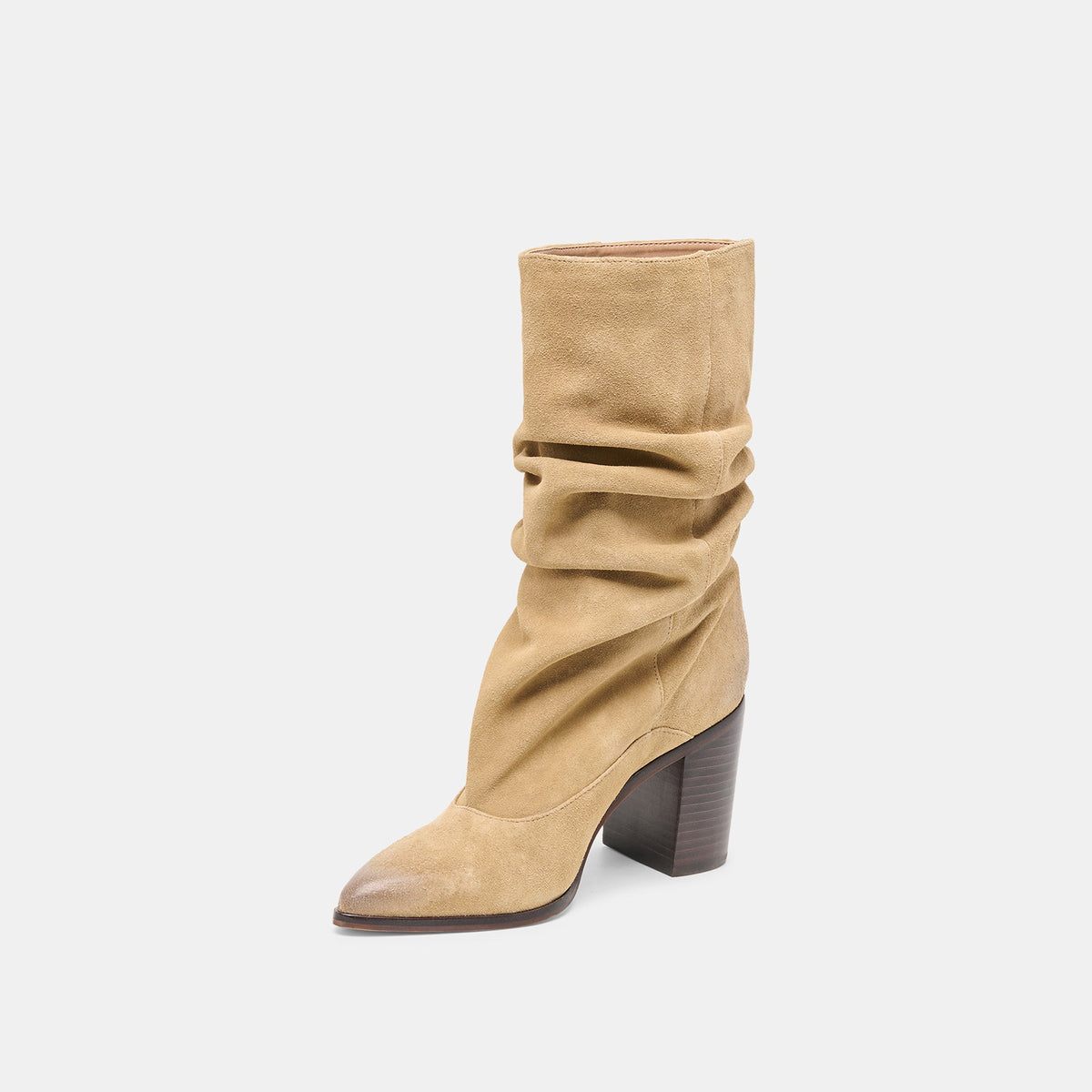 Talina Dk Taupe Suede Wide Calf Boots - Dolce Vita