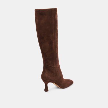 Gyra Extra Wide Calf Brown Suede Boots - Dolce Vita