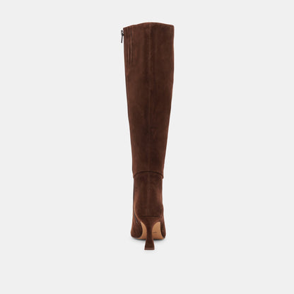 Gyra Extra Wide Calf Brown Suede Boots - Dolce Vita