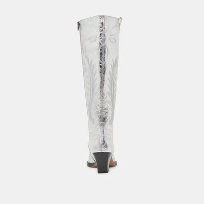 Ryatt Extra Wide Calf Silver Boots - Dolce Vita