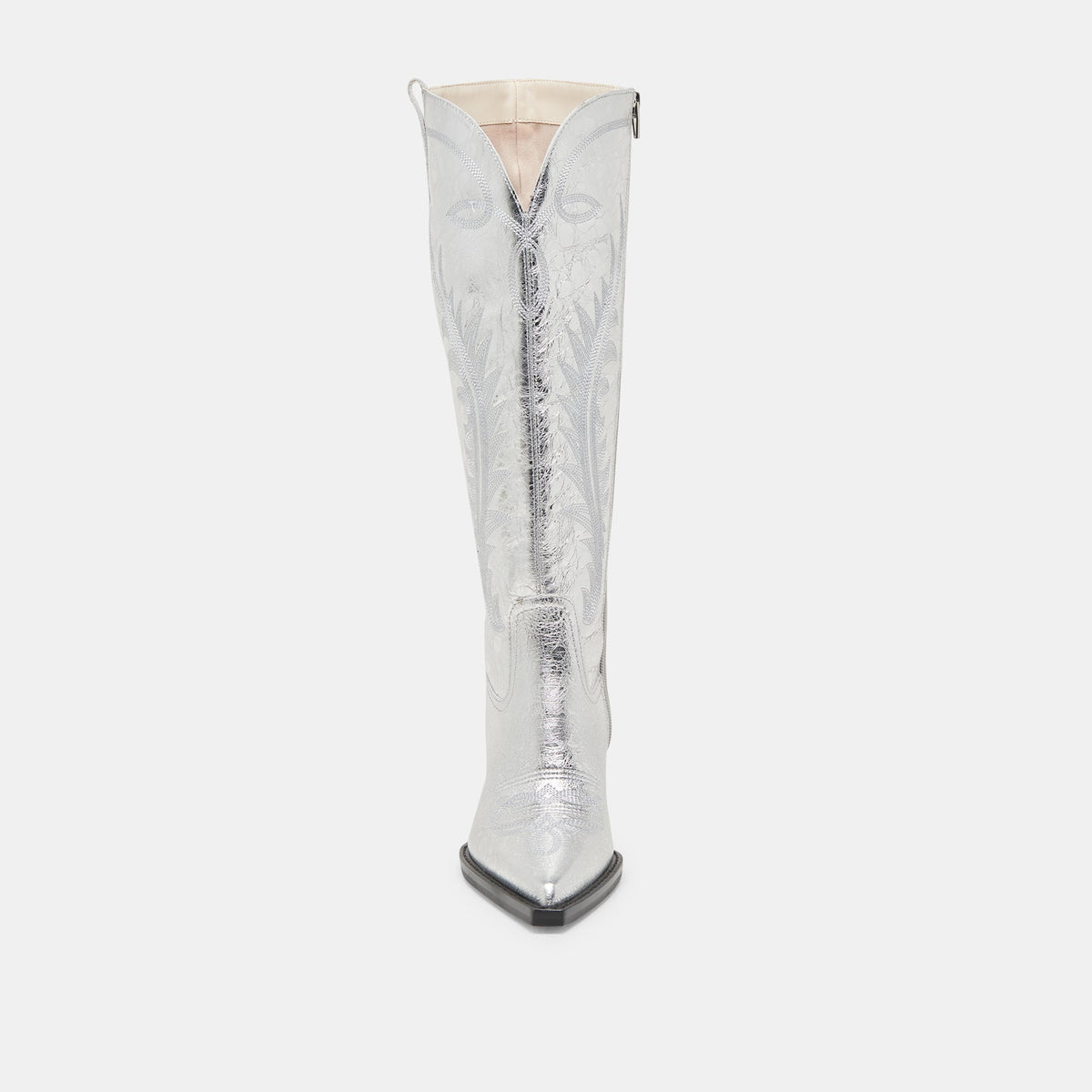 RYATT WIDE CALF BOOTS SILVER DISTRESSED LEATHER - Dolce Vita