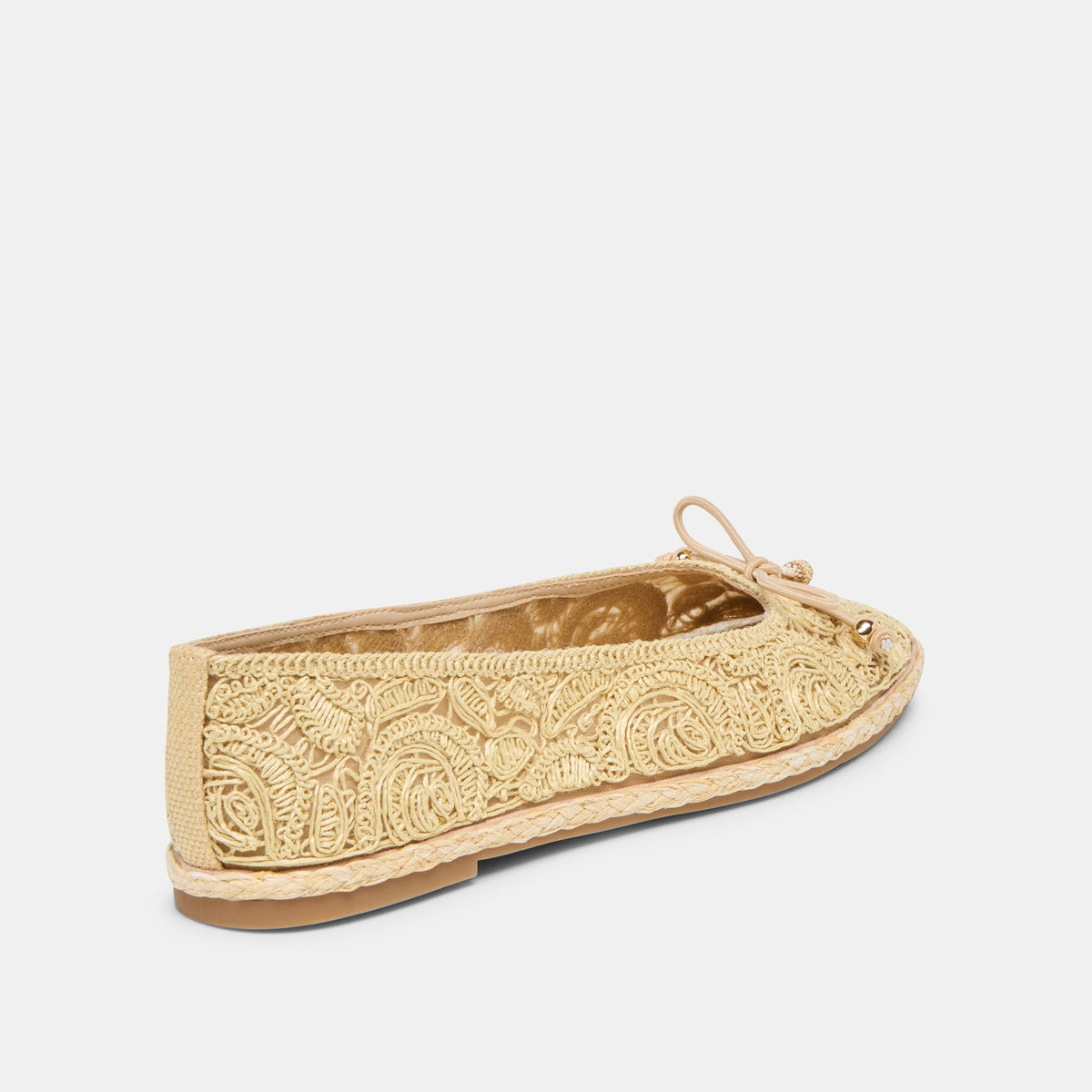 Tianna Lt Natural Raffia Lace Ballet Flats - Dolce Vita