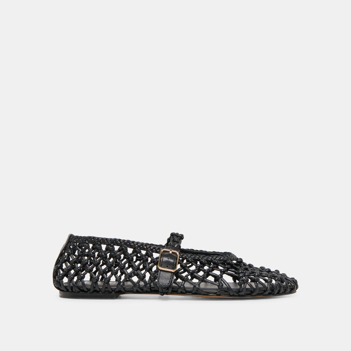 Clair Black Woven Leather Ballet Flats - Dolce Vita