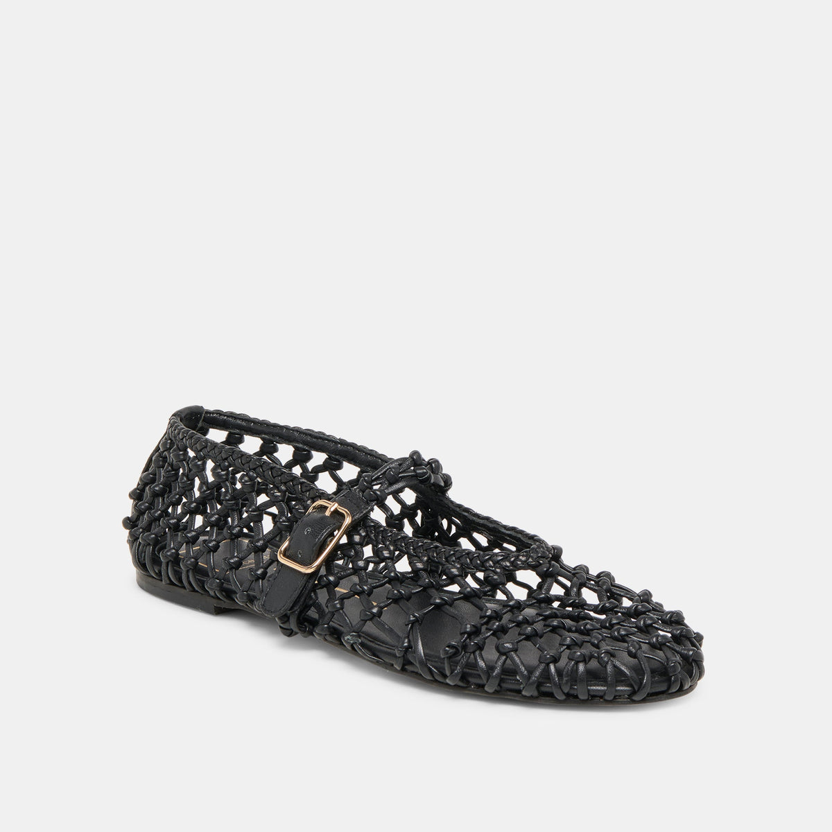 Clair Black Woven Leather Ballet Flats - Dolce Vita
