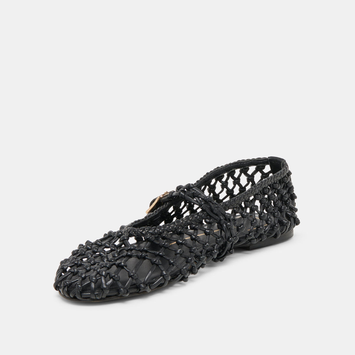 Clair Black Woven Leather Ballet Flats - Dolce Vita