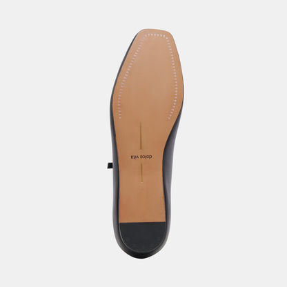Reyes Black Leather Ballet Flats - Dolce Vita