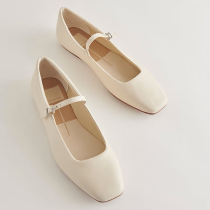 Reyes Ivory Leather Ballet Flats - Dolce Vita