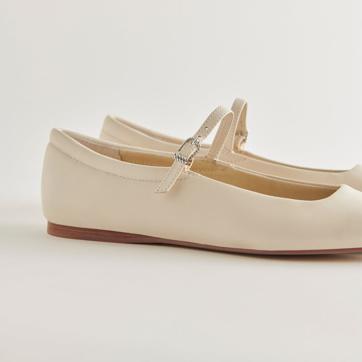 Reyes Ivory Leather Ballet Flats - Dolce Vita