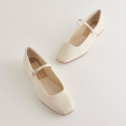 Reyes Ivory Leather Ballet Flats - Dolce Vita