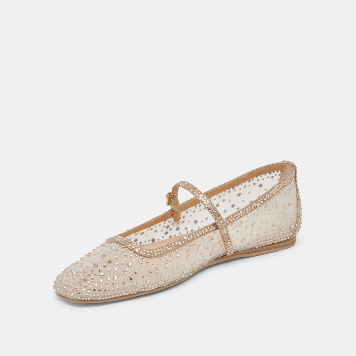 REYES CRYSTAL BALLET FLATS GOLD MESH - Dolce Vita