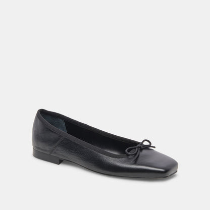 ANISA Ballet Flats Black Leather - Dolce Vita