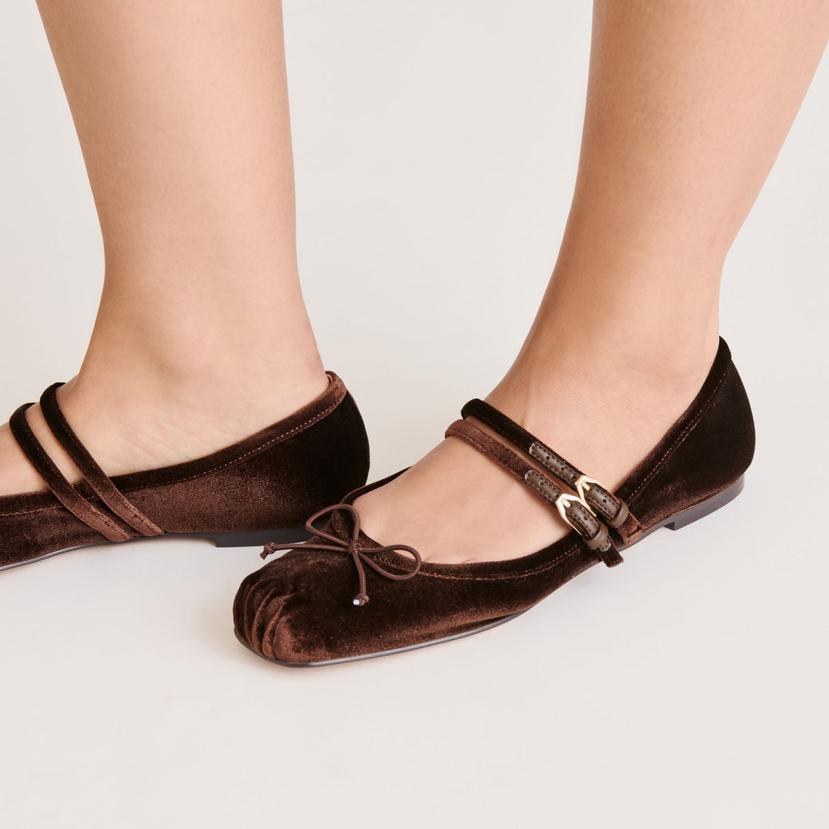 Gibsen Chocolate Velvet Ballet Flats - Dolce Vita