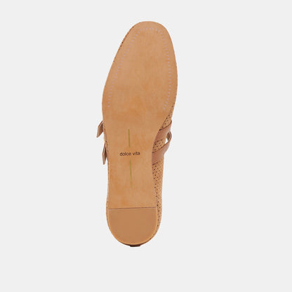 Baylee Pecan Perforated Suede Ballet Flats - Dolce Vita