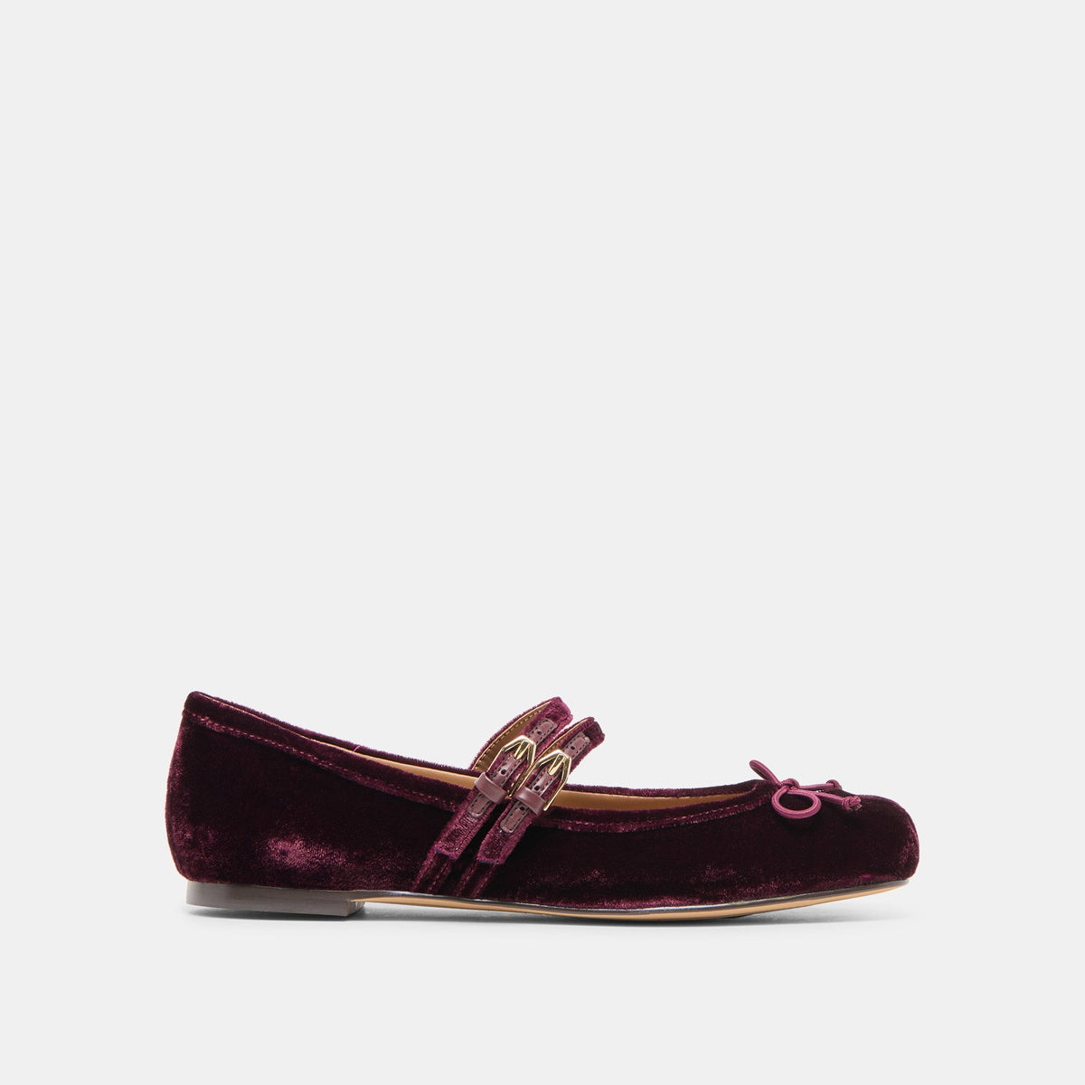 Gibsen Burgundy Velvet Ballet Flats - Dolce Vita