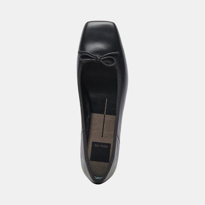 ANISA Wide Black Leather Ballet Flats - Dolce Vita