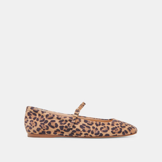 REYES BALLET FLATS DK LEOPARD SUEDE - Dolce Vita