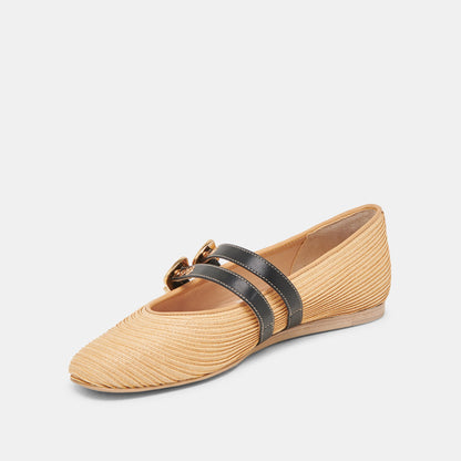 BAYLEE BALLET FLATS NATURAL RAFFIA - Dolce Vita