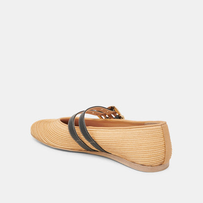 BAYLEE BALLET FLATS NATURAL RAFFIA - Dolce Vita